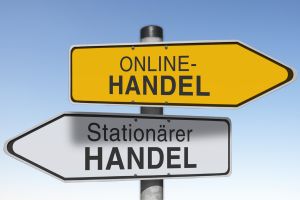 Schild mit stationärem und Onlinehandel | AUSGEZEICHNET.ORG