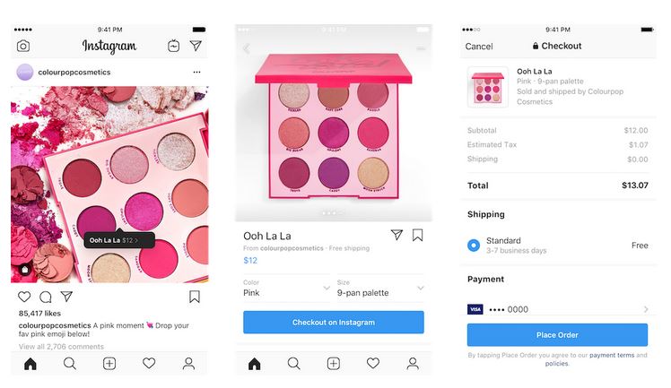Abbildung Instagram Checkout Funktion im Social Media Bereich