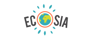 das Logo von Ecosia auf weißen Hintergrund
