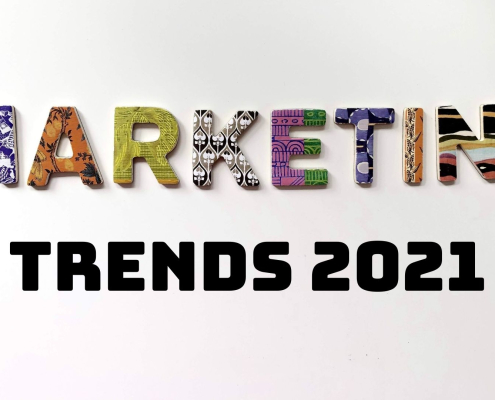 Das Wort Marketing in bunten Buchstaben