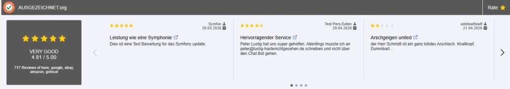 Review Slider Ansicht