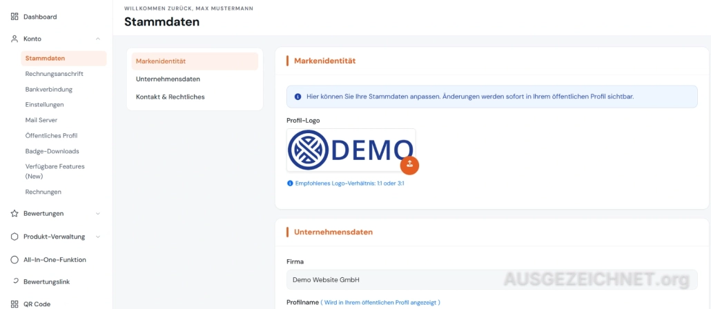 Stammdaten ändern