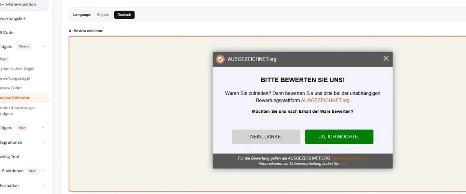 Review Collector Übersichtsseite