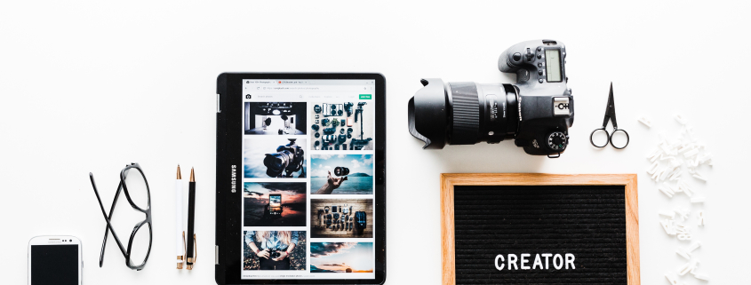 Kameras werden präsentiert für Visual Content für den Webauftritt