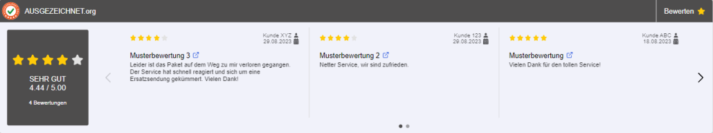 Review Slider Ansicht